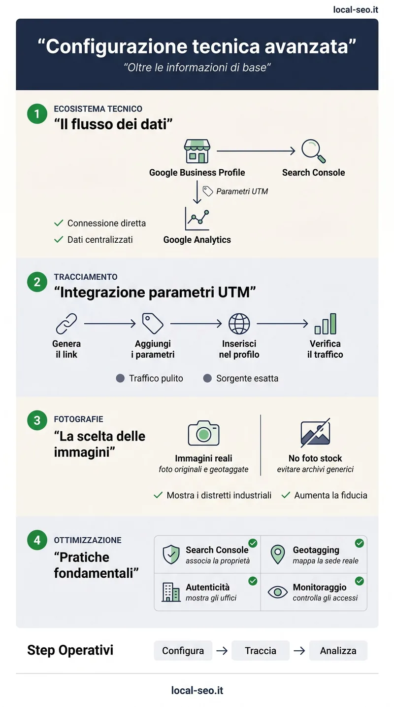 infografica ottimizzazione google business profile - Configurazione tecnica avanzata: oltre le | local-seo.it