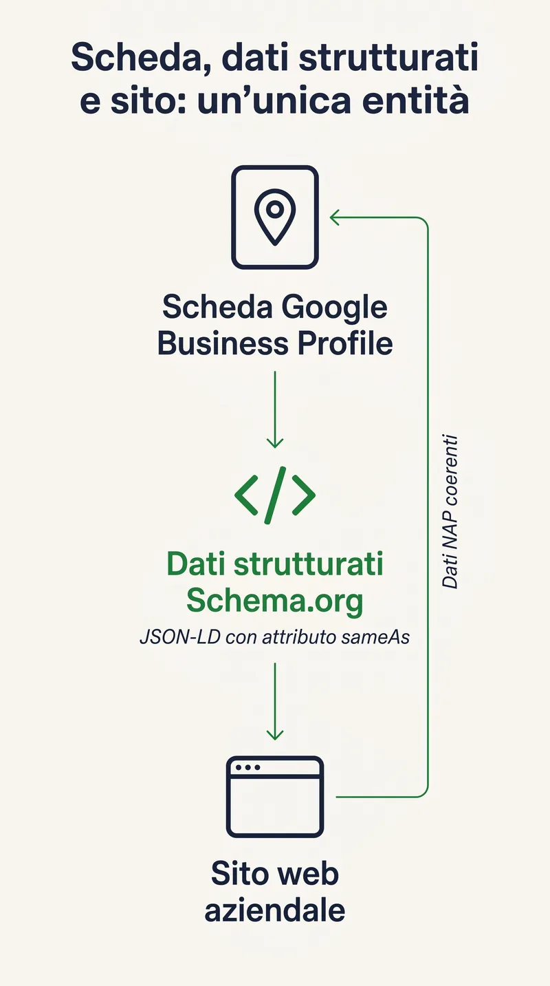 Integrazione tra scheda Google Business Profile, Schema.org e sito web
