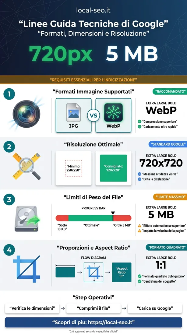 Linee guida tecniche Google per le foto: formati, dimensioni, risoluzione, aspect ratio