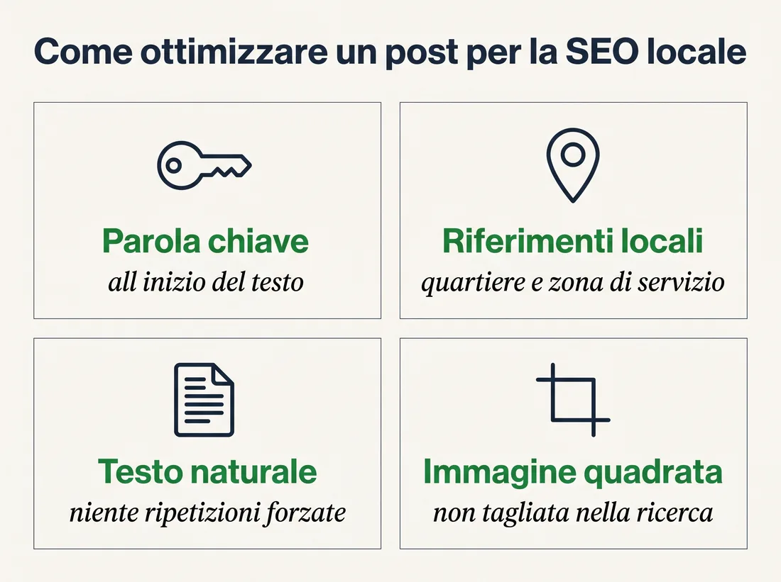Come ottimizzare un post di Google Business Profile per la SEO locale
