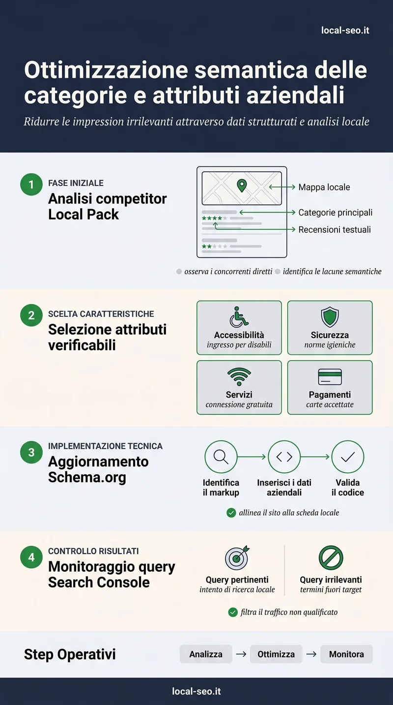 infografica ottimizzazione google business profile - Ottimizzazione semantica delle categorie e | local-seo.it